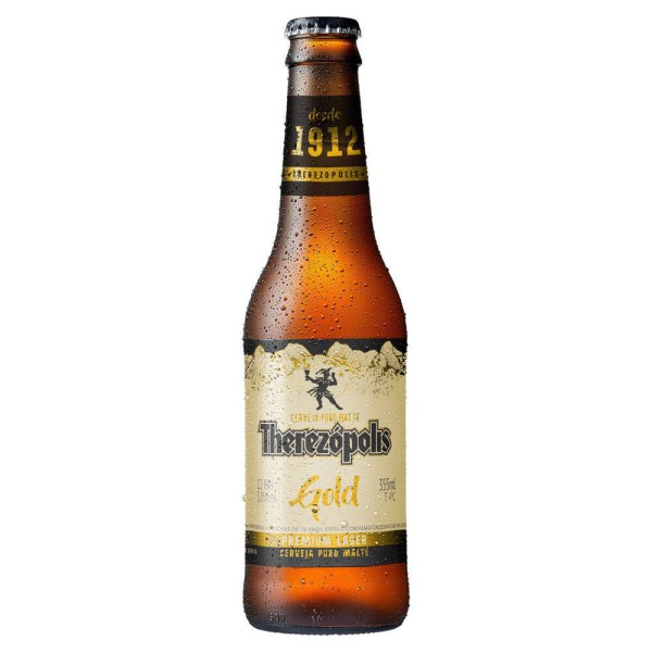 Cerveja Lager Premium Gold Therezópolis Gelada Garrafa 355ml