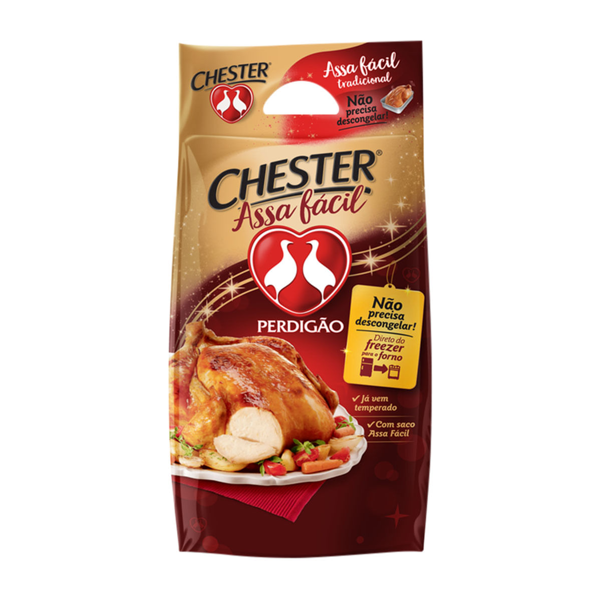 O Chester Assa Feaacute;cil da Perdigeatilde;o neatilde;o precisa descongelar. Basta levar o produto direto para o forno. O produto jeaacute; vem temperado.