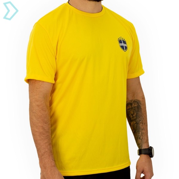 Camisa Brasil Dry Fit Seleção 2022 Blusa Torcedor Brasileiro Camiseta Uniforme Básica