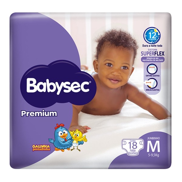 Fralda Babysec Premium M 18 Unidades