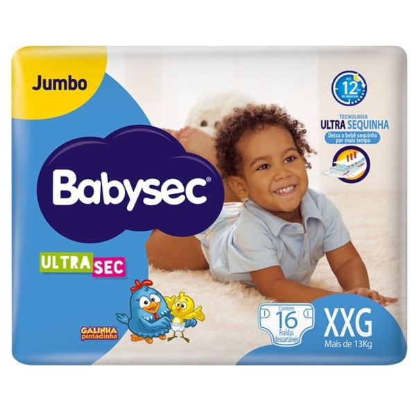 FRALDA BABYSEC ULTRASEC XXG 16 UNIDADES