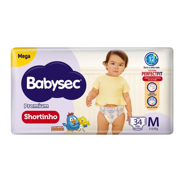 Encontraproduto.com.br - Fralda Babysec Shortinho M 34 Unidades