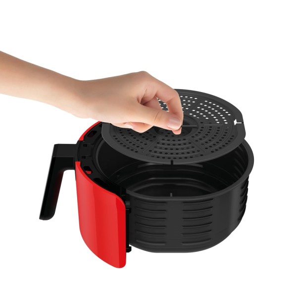 Encontraproduto.com.br - Fritadeira sem Óleo AirFry Arno Moderna com 3,5L de capacidade e  Cuba Antiaderente Vermelha VFRY