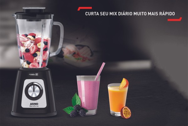 Encontraproduto.com.br - Liquidificador Arno Blendforce Jarra de Vidro Preto 700W