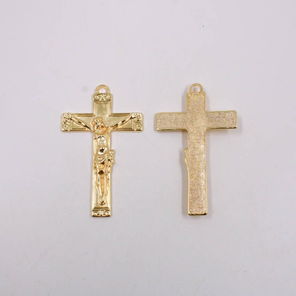 Encontraproduto.com.br - PINGENTE CATAFORETICO CRUCIFIXO 75X45MM EM ZAMAC COM 02 PEÇAS