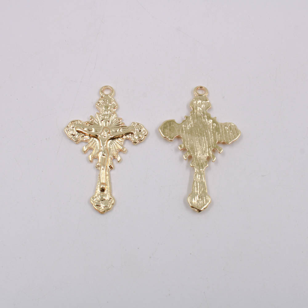 Encontraproduto.com.br - PINGENTE CATAFORETICO CRUXIFIXO TRABALHADO 51X31MM EM ZAMAC COM 12 PEÇAS