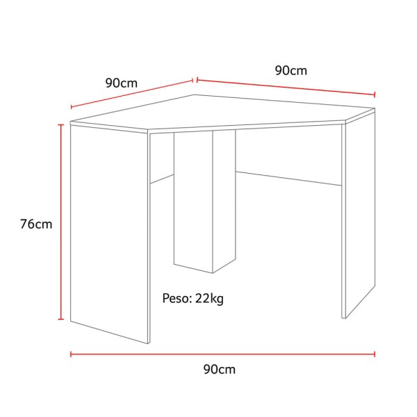 Encontraproduto.com.br - Mesa de Canto para Computador 90x90cm Branco Fosco Multi - EI076OUT [Reembalado]