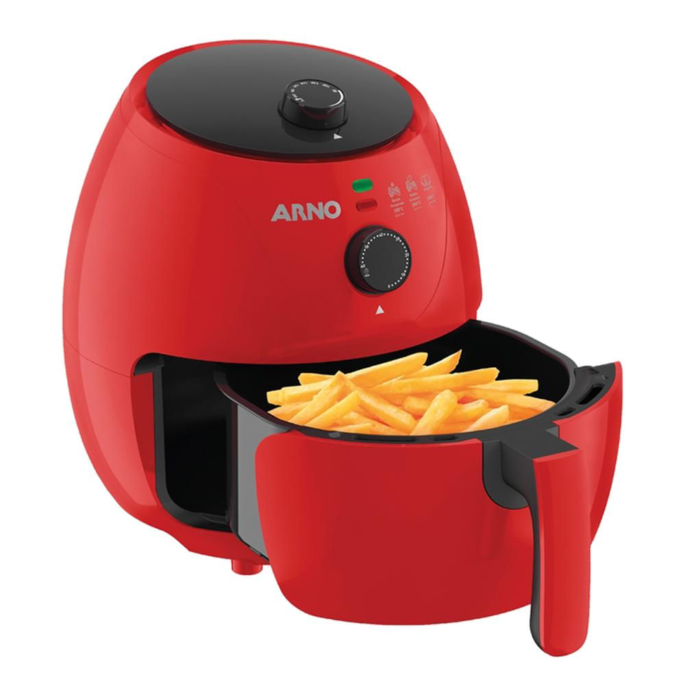 Encontraproduto.com.br - Fritadeira Elétrica Air Fryer Arno Easy Fry EZFV 3,2L Vermelha - 110V