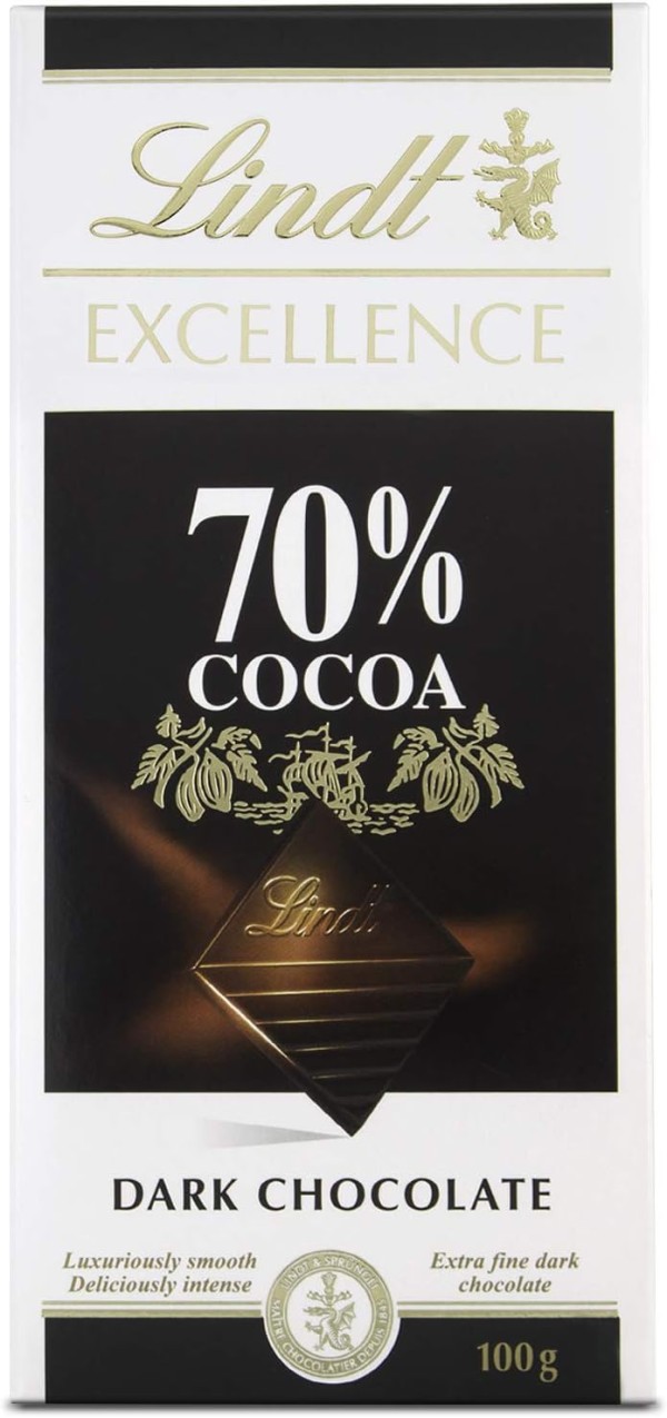 Encontraproduto.com.br - Chocolate Suíço 70% Cocoa Dark Chocolate Excellence Lindt 100g