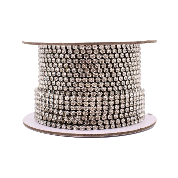 Encontraproduto.com.br - CORRENTE DE STRASS JUNTA SS16 EM VIDRO COM 25 METROS