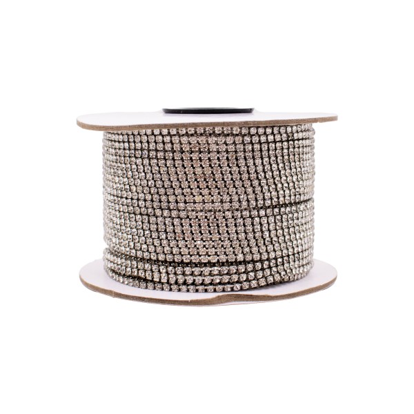 Encontraproduto.com.br - CORRENTE DE STRASS JUNTA SS10 EM VIDRO COM 50 METROS