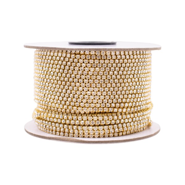 Encontraproduto.com.br - CORRENTE DE STRASS JUNTA SS12 EM VIDRO COM 50 METROS