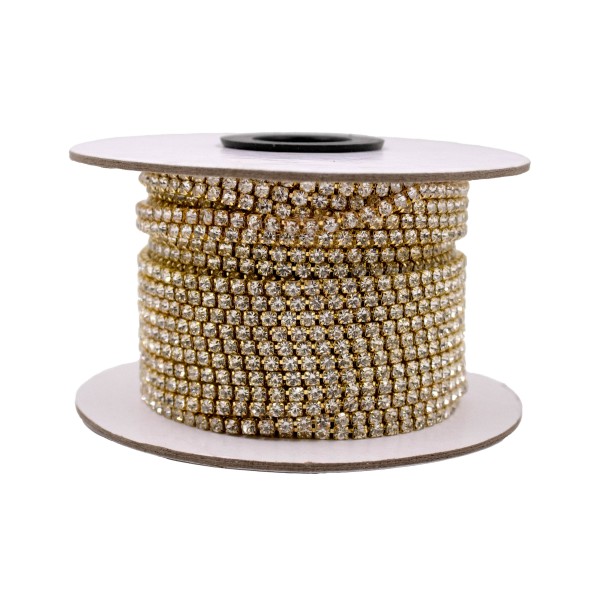 Encontraproduto.com.br - CORRENTE DE STRASS JUNTA SS14 EM VIDRO COM 25 METROS