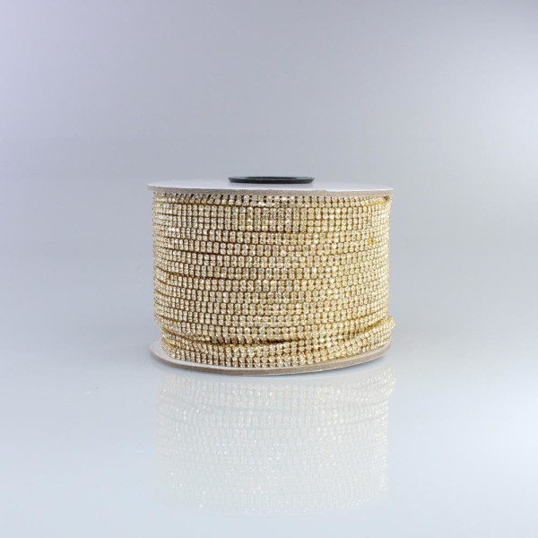 Encontraproduto.com.br - CORRENTE DE STRASS DUPLO SS8.5 EM VIDRO COM 50 METROS