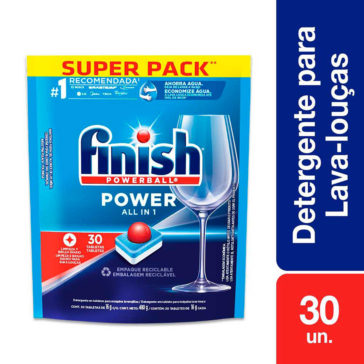 Detergente para Lava Louças em tabletes Finish com 30 unidades