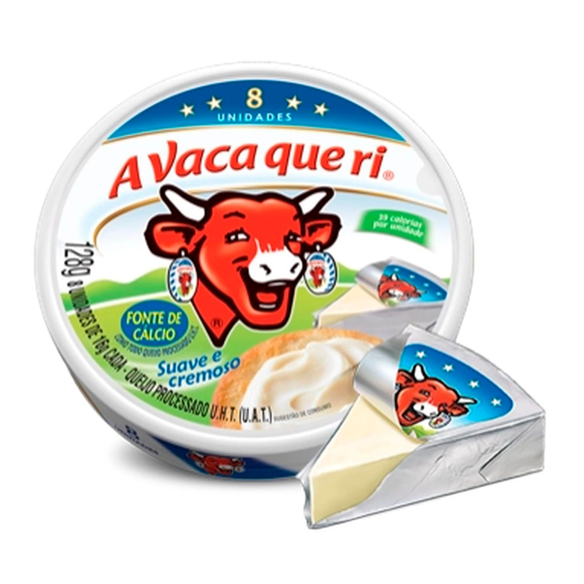 Encontraproduto.com.br - Queijo Fundido A Vaca que Ri  Pote Com 8 Unidades 120g