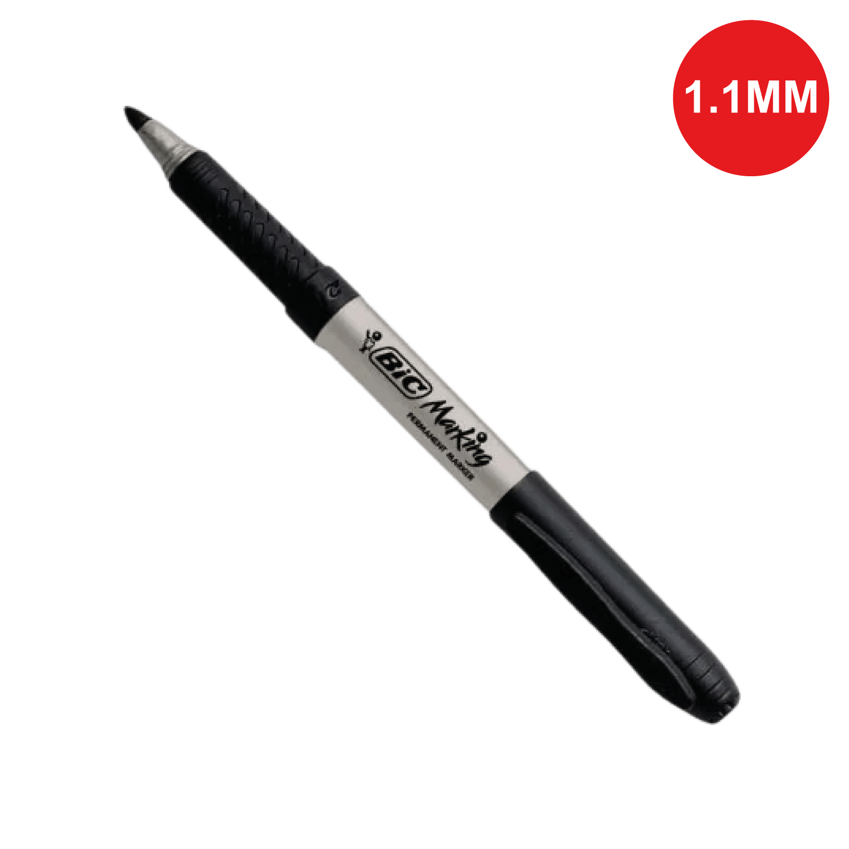 Marcador Permanente BIC Intensity Preto Grip Emborrachado Ponta Cônica 1.1mm