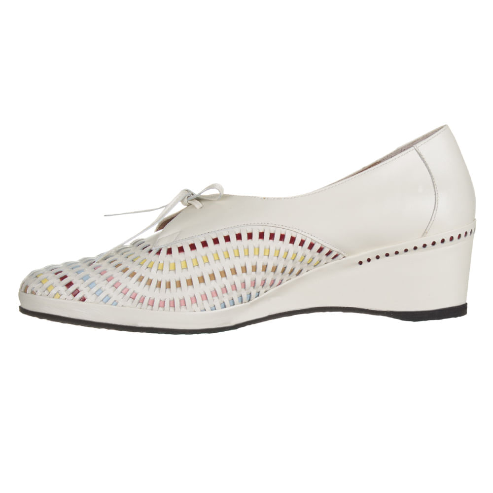Encontraproduto.com.br - Sapato Feminino Marinucci S110 Tresse Off White/Iris