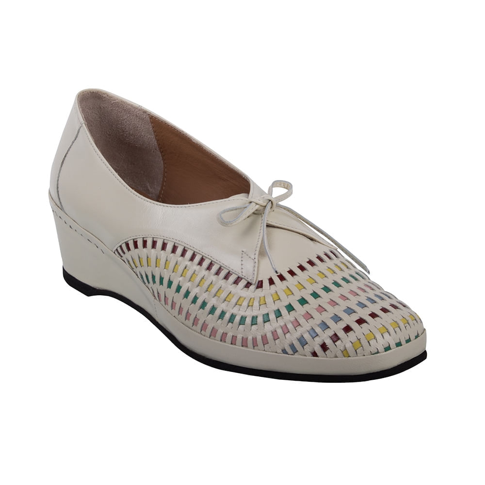 Encontraproduto.com.br - Sapato Feminino Marinucci S110 Tresse Off White/Iris