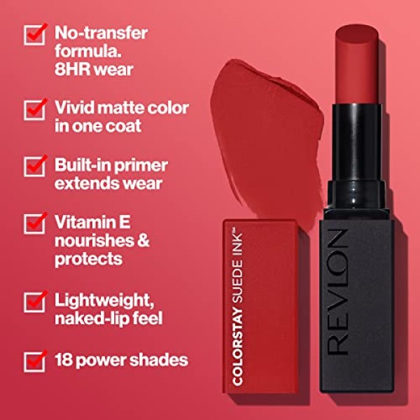 Encontraproduto.com.br - Cor Como Você Possui Com Revlon Colorstay Suede Ink(TM) Batom Desgaste De 8hr. A Fórmula Sem Transferência Proporciona Uma Cor Mate VÃ­vida E Uma Sensação De Lábios Nus.