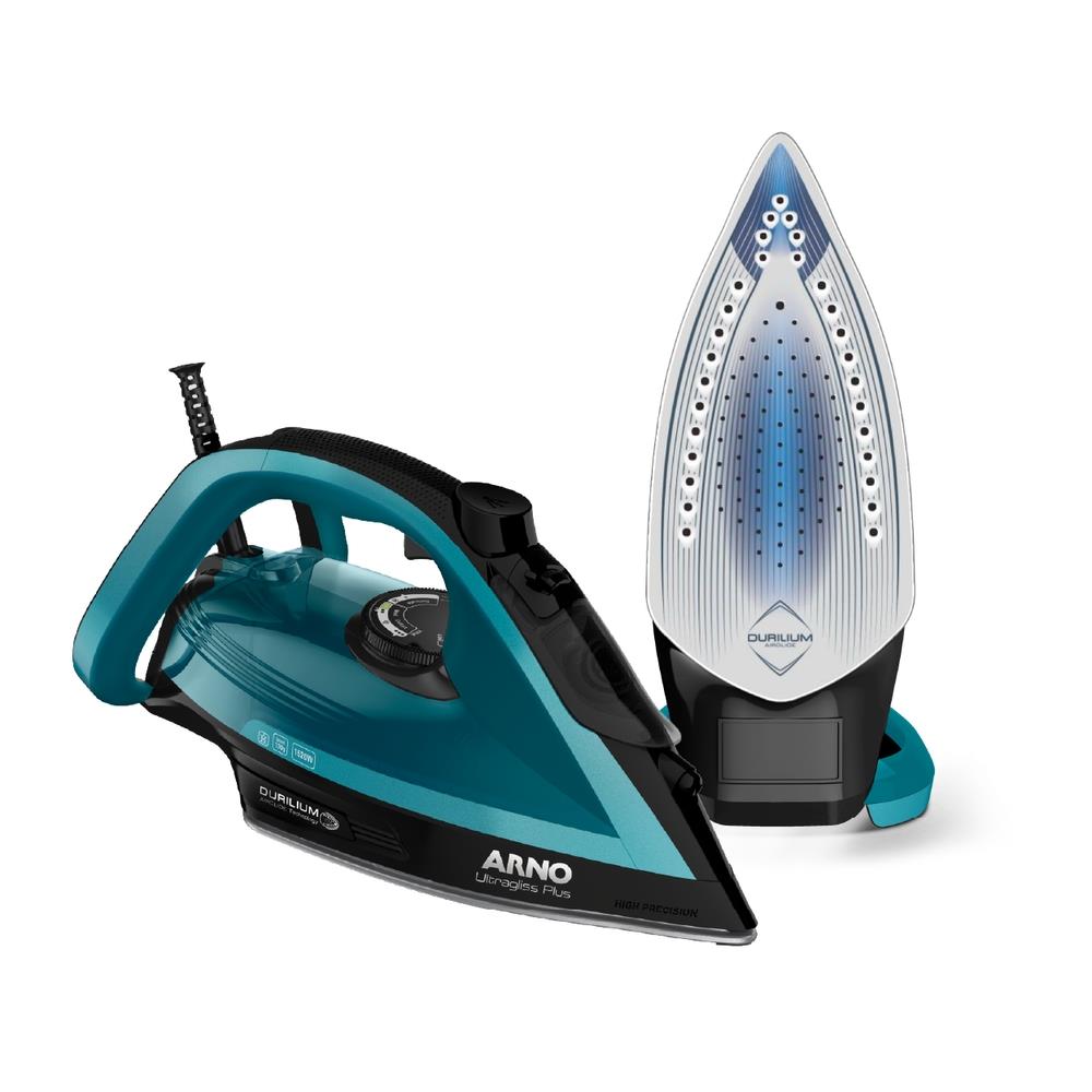 Encontraproduto.com.br - Ferro de Passar a Vapor Arno Ultragliss Plus com Spray e Base Durilium Airglide – Azul 220V