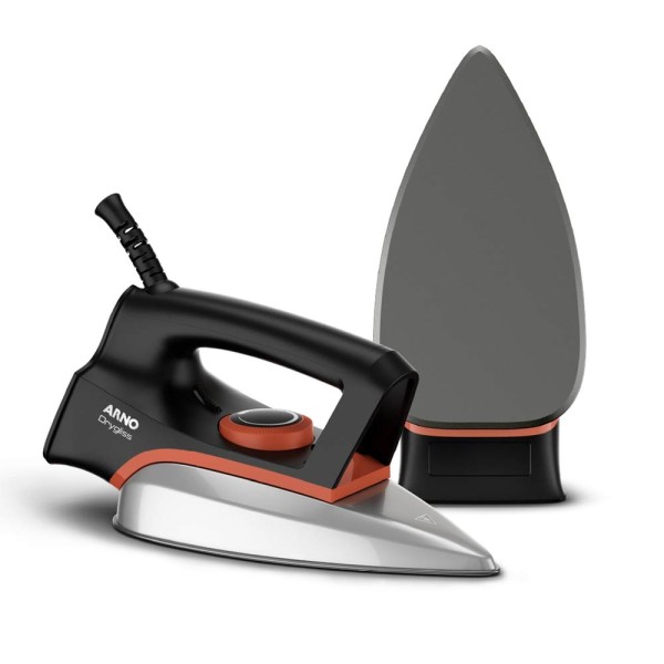 Encontraproduto.com.br - Ferro a Seco Arno Drygliss com Base Antiaderente, 1200W, Preto e Terracota, FS31 127V