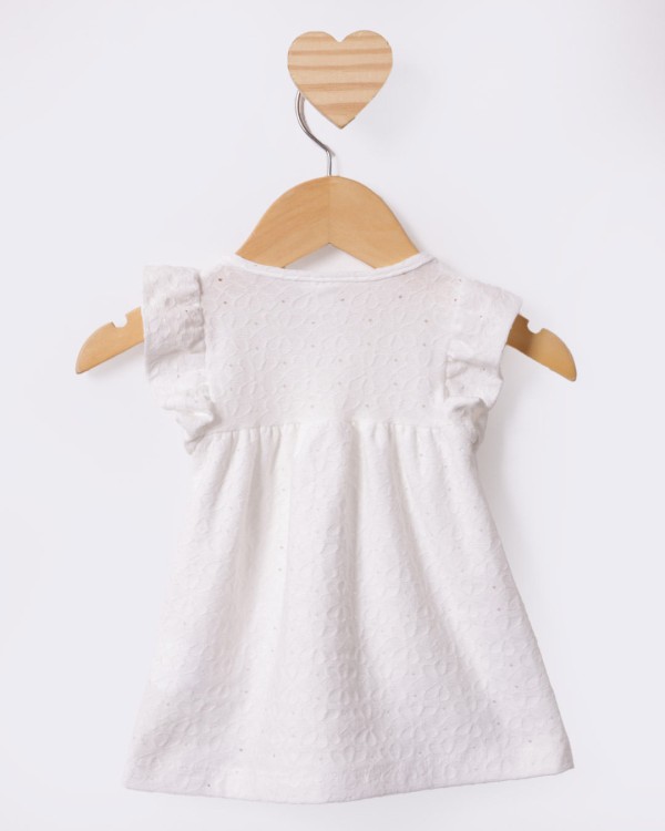 Encontraproduto.com.br - Vestido Bebê Curto Texturizado Off White