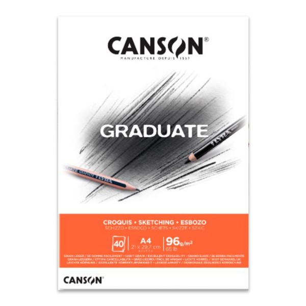 Encontraproduto.com.br - Bloco Graduate Croquis 96 g/m² A-4 21 x 29,7 cm com 40 Folhas Canson