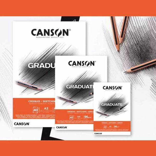 Encontraproduto.com.br - Bloco Graduate Croquis 96 g/m² A-4 21 x 29,7 cm com 40 Folhas Canson
