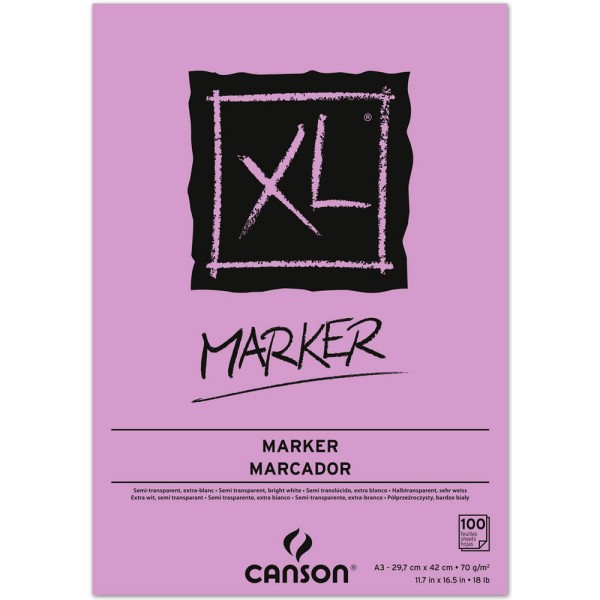 Encontraproduto.com.br - Bloco XL Marker 70 g/m² A-3 29,7 x 42,0 cm com 100 Folhas Canson