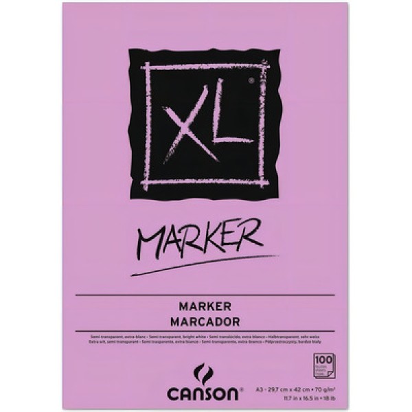 Encontraproduto.com.br - Bloco XL Marker 70 g/m² A-3 29,7 x 42,0 cm com 100 Folhas Canson