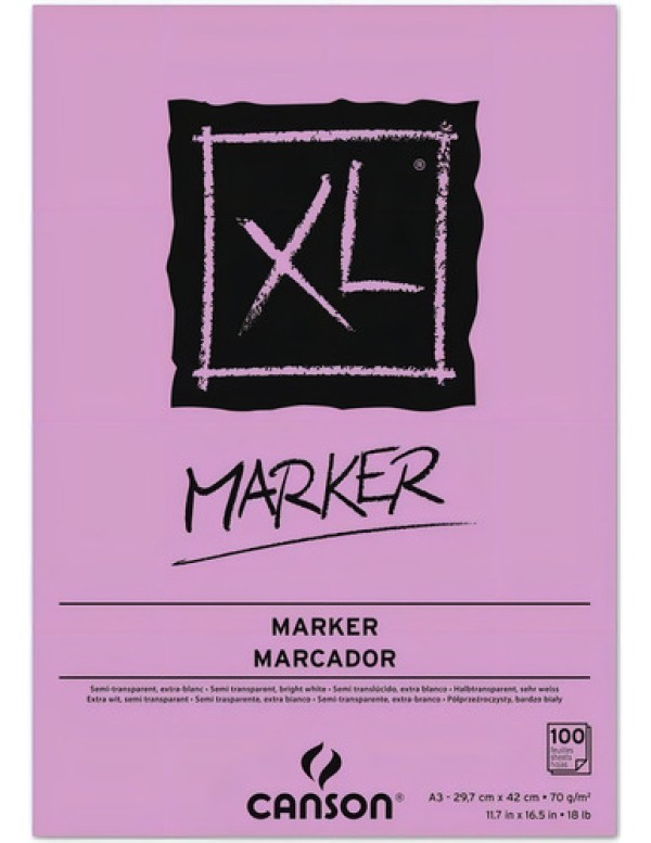 Encontraproduto.com.br - Bloco XL Marker 70 g/m² A-3 29,7 x 42,0 cm com 100 Folhas Canson