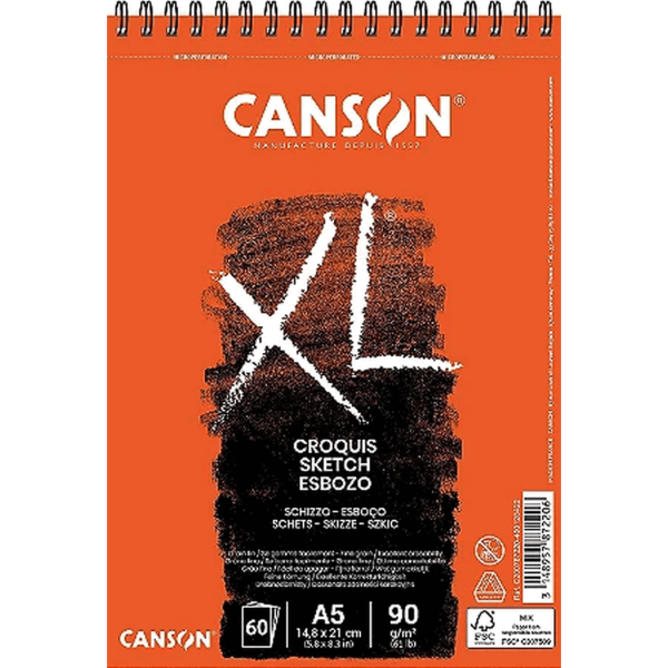 Encontraproduto.com.br - Bloco XL Croquis A5 60 Folhas - Canson
