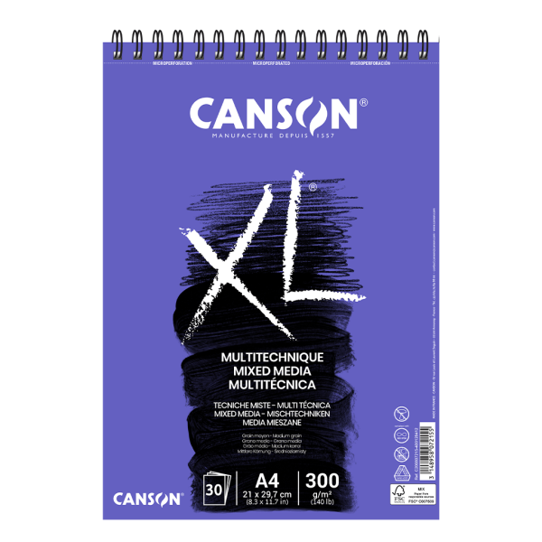 Encontraproduto.com.br - Bloco XL Mix Media 300 g/m² A-4 21,0 x 29,7 cm com 30 Folhas Canson