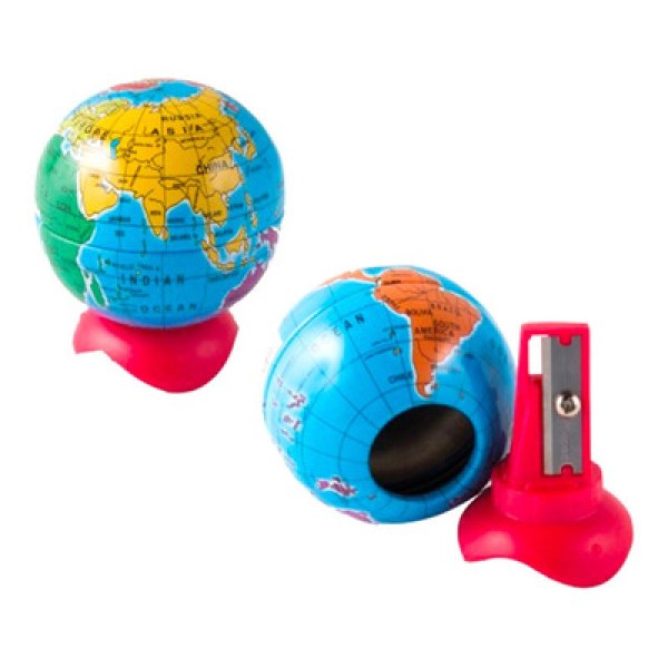 Encontraproduto.com.br - Apontador De Lápis Com Depósito Globo Terrestre 1 Furo Maped