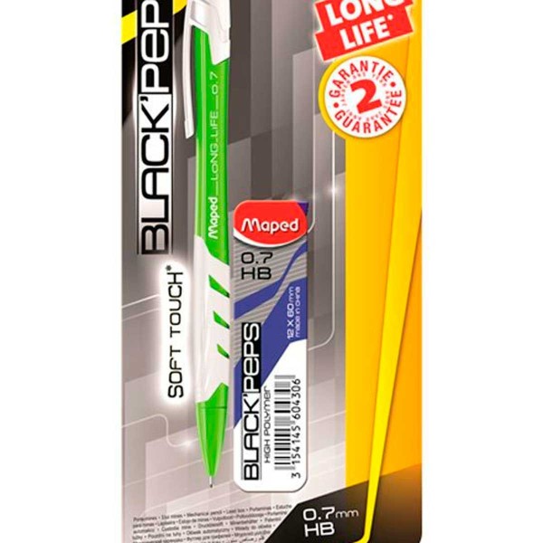 Encontraproduto.com.br - Lapiseira Maped BlackPeps 0.7 + Refil Azul/Verde/Rosa 564152 - Sortido