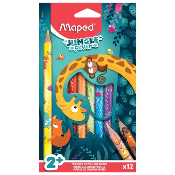 Encontraproduto.com.br - Lápis De Cor 12 Cores Jungle Fever Maped