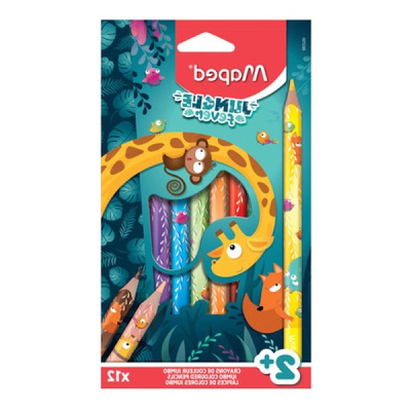 Encontraproduto.com.br - Lápis De Cor 12 Cores Jungle Fever Maped