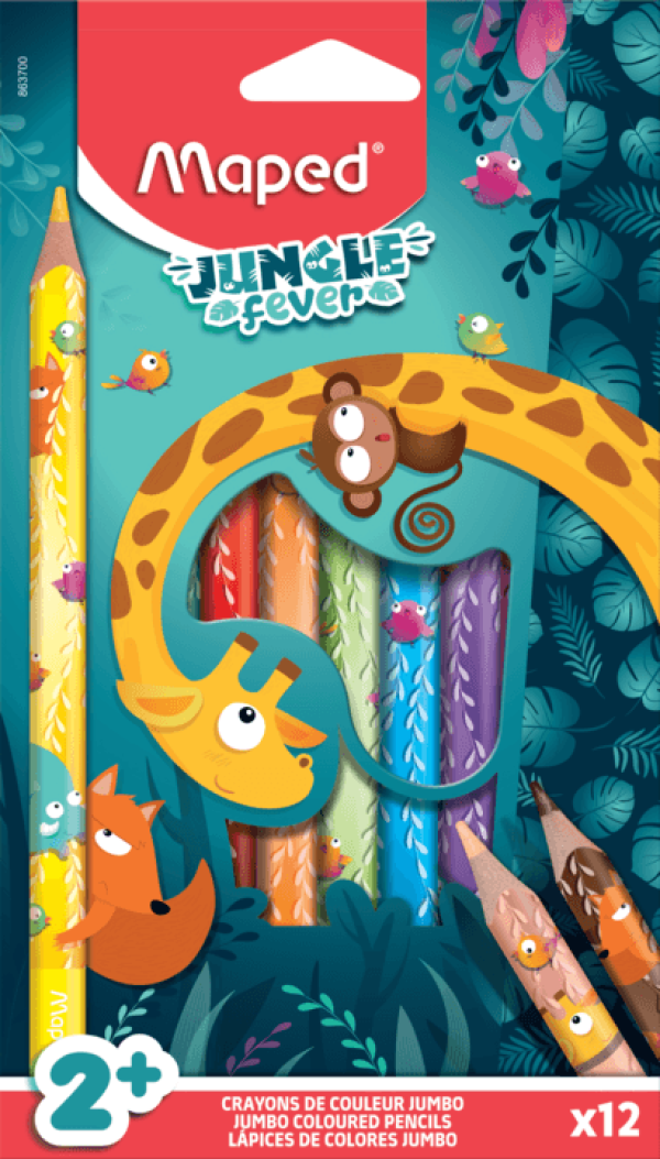 Encontraproduto.com.br - Lápis De Cor 12 Cores Jungle Fever Maped