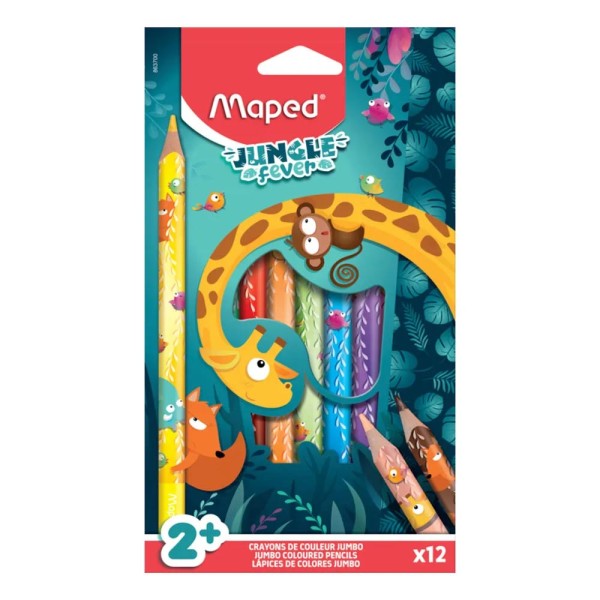 Encontraproduto.com.br - Lápis De Cor 12 Cores Jungle Fever Maped