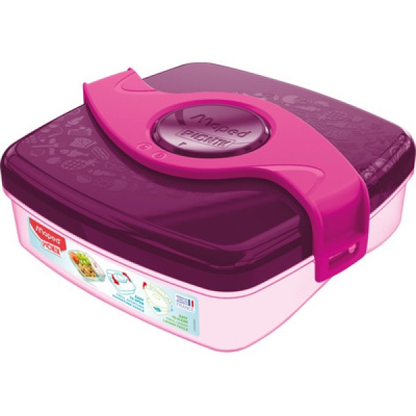 Encontraproduto.com.br - Pote de Plástico Maped Picnik Origins Compartimento Simples Vermelho 520ml