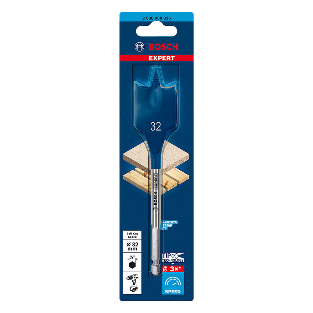Broca Chata Madeira Self Cut 32 x 152mm Expert Bosch