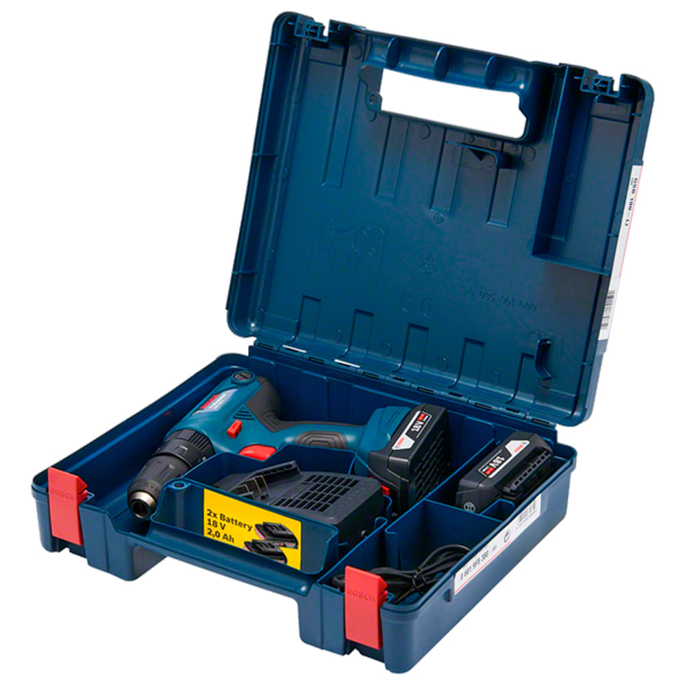 Encontraproduto.com.br - Kit Furadeira Parafusadeira Bosch GSB180-LI + Chave De Impacto Bosch GDX180-LI