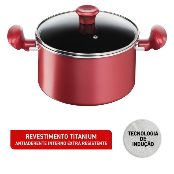 Encontraproduto.com.br - Caçarola Com Indução Tefal So Chef 22cm Vermelha