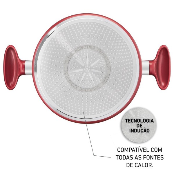 Encontraproduto.com.br - Caçarola Com Indução Tefal So Chef 22cm Vermelha