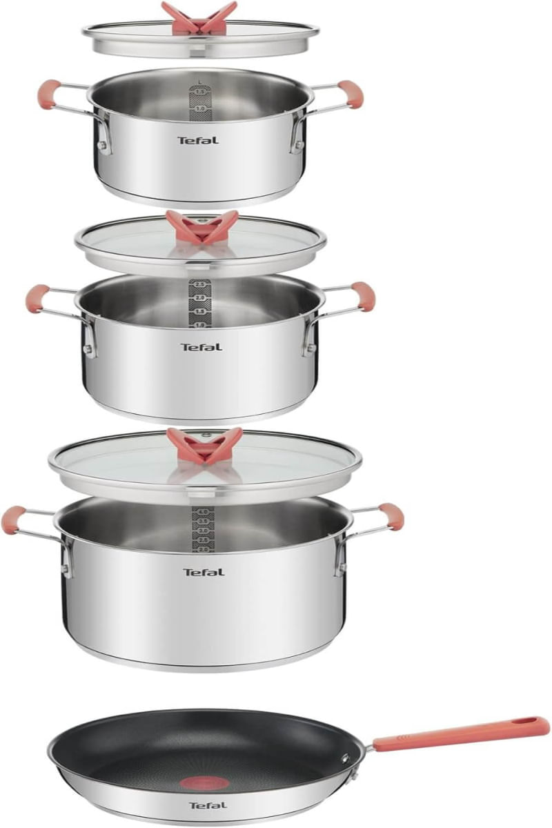 Encontraproduto.com.br - Jogo De Panelas 4 Peças Tefal Opti´space Inox Fundo Triplo