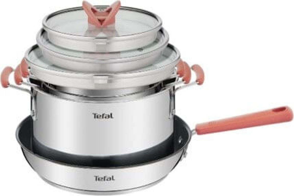 Encontraproduto.com.br - Jogo De Panelas 4 Peças Tefal Opti´space Inox Fundo Triplo