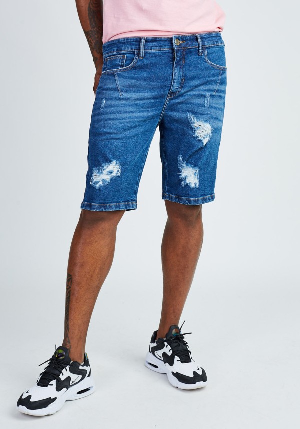 Encontraproduto.com.br - Bermuda jeans com rasgos