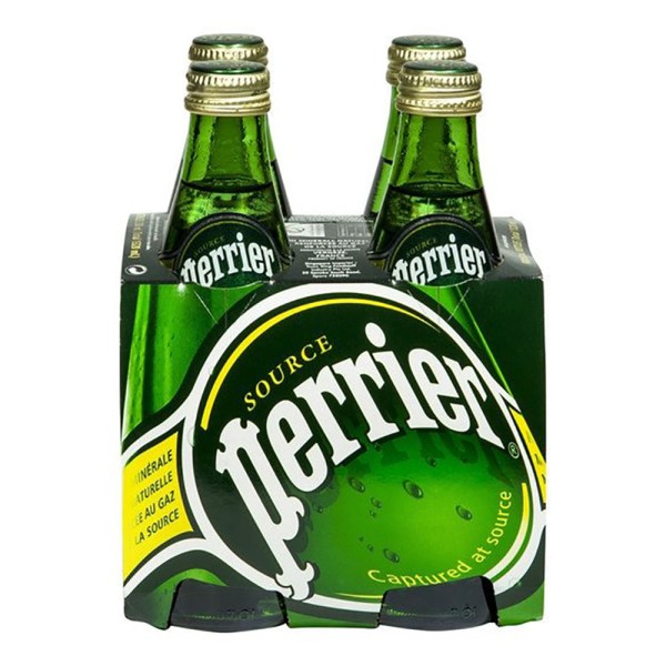 Encontraproduto.com.br - Água Mineral Importada Perrier Gaseificada 330ml 4 Unidades