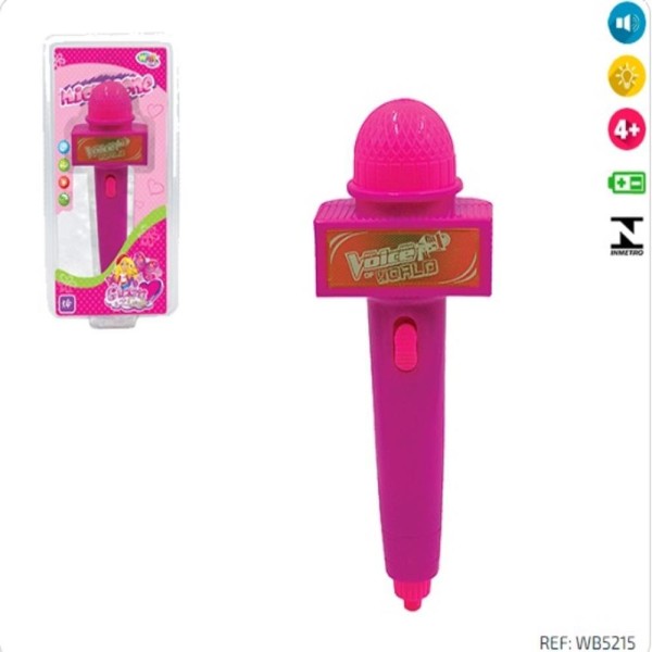 Encontraproduto.com.br - MICROFONE ROSA INFANTIL AMPLIFICADOR DE VOZ SEM FIO COM LUZ E SOM KARAOKE MUSICA CANTORA MENINAS